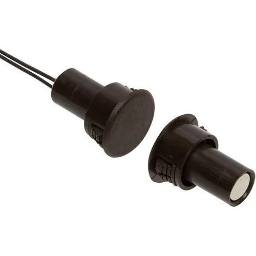 Nascom N78CB/ST Recessed 3/4" Switch/Magnet Set for Steel/Wood Doors, Wire Leads, Brown