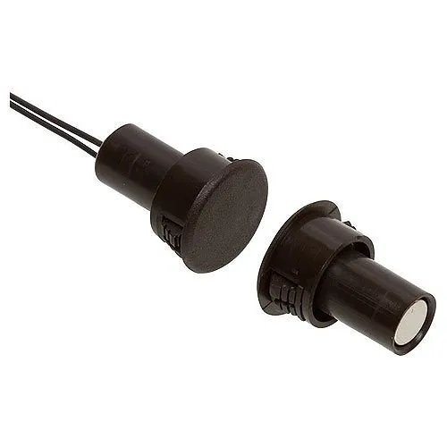 Nascom N78CB/STDD Recessed 3/4" DPDT Switch/Magnet Set for Steel/Wood Doors, Wire Leads, Brown