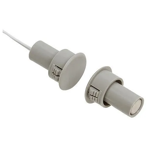 Nascom N78CG/ST Recessed 3/4" Switch/Magnet Set for Steel/Wood Doors, Wire Leads, Grey