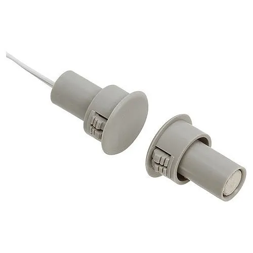 Nascom N78CG/STDD Recessed 3/4" DPDT Switch/Magnet Set for Steel/Wood Doors, Wire Leads, Grey