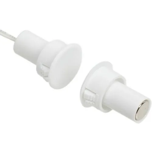 Nascom N78W/STSD Recessed 1" Wide Gap Standard Door Contact, Single Pole, Double Throw, Switch/Magnet Set, White