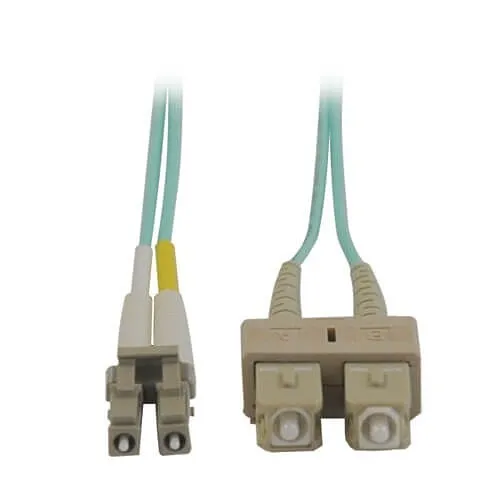 Eaton Tripp Lite N816-03M 10Gb Duplex Multimode 50/125 OM3 LSZH Fiber Patch Cable (LC/SC), 3m (10'), Aqua