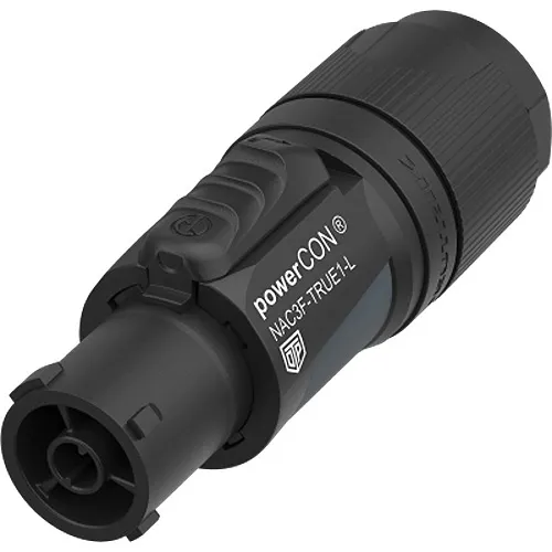 Neutrik NAC3FTRUE1L powerCON Series Locking Mains Connector, IP65/IP67, 10-16mm Cable OD