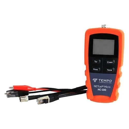 Tempo NC-100 NETcat Micro Wiring Tester for Twisted Pair (STP/UTP) and Coaxial Cables