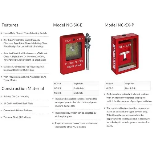 RSG NC-S1-E SP Break Glass Station, Custom Color and Wording