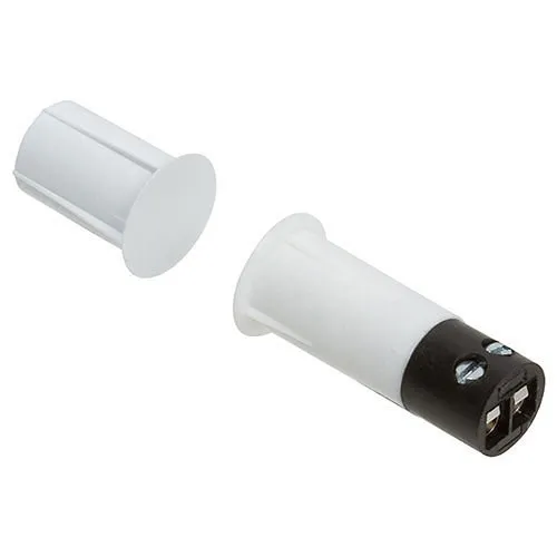 Nascom NC1175TW/ST Recessed 3/8" Stubby Terminal Press Fit Switch/Magnet Set, White