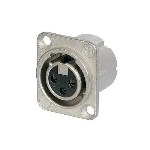 NEUTRIK NC3FD-LX-0 DLX3 Female Connector, Nickel/Silver