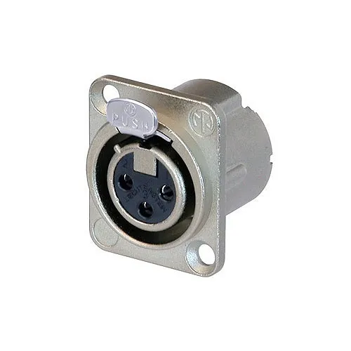 NEUTRIK NC3FD-LX DLX Series 3-Pole Female Receptacle, Silver Contacts, Nickel Housing