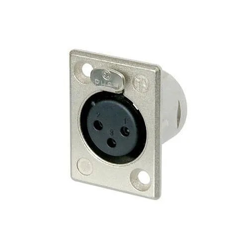 Neutrik NC3FP-1 Female Receptacle, 3-Pole, Solder Contacts, Nickel Housing