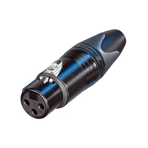 NEUTRIK NC3FXX-B XX Series 3-Pole Female XLR Cable Connector, Gold Contacts, Black Metal Housing