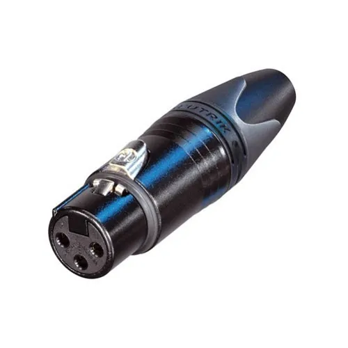 NEUTRIK NC3FXX-BAG XX Series 3-Pole Female XLR Cable Connector, Silver Contacts, Black Metal Housing