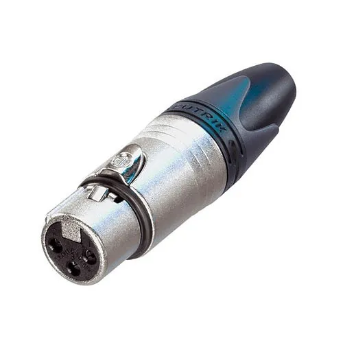 NEUTRIK NC3FXX-D XX Series 3-Pole Female Cable Connector, Silver Contacts, Nickel Housing