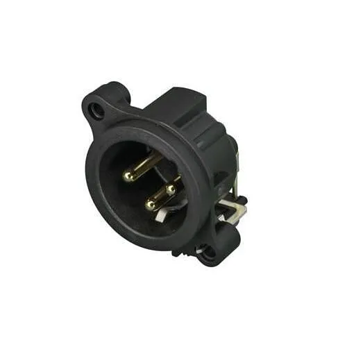 NEUTRIK NC3MAH A-XLR 3 Male Connector, Plastic Housing, Gold Plated, 3', Black