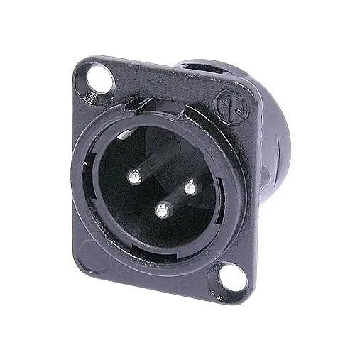 NEUTRIK NC3MD-L-BAG-1 3-Pole Male Receptacle, Solder Cups, Black