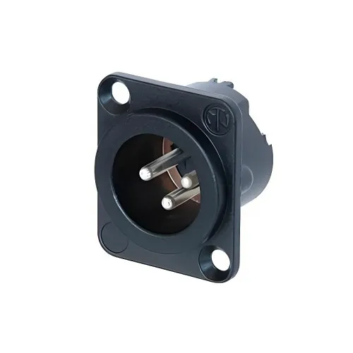 NEUTRIK NC3MD-LX-HA-BAG DLX3 Male Crimp Connector, Black/Silver