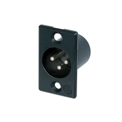 NEUTRIK NC3MP-BAG 3-Pole Male Receptacle, Solder Contacts, Black