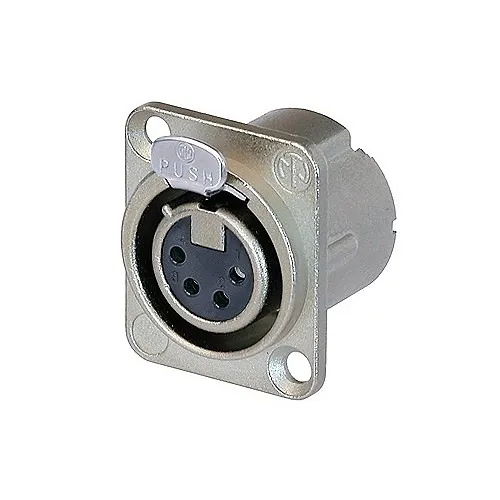 NEUTRIK NC4FD-LX 4-Pole Female Receptacle, Solder C, Nickel housing, Silver