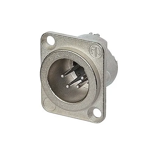 NEUTRIK NC4MD-LX 4-Pole Male Receptacle, Solder Cups, Nickel Housing
