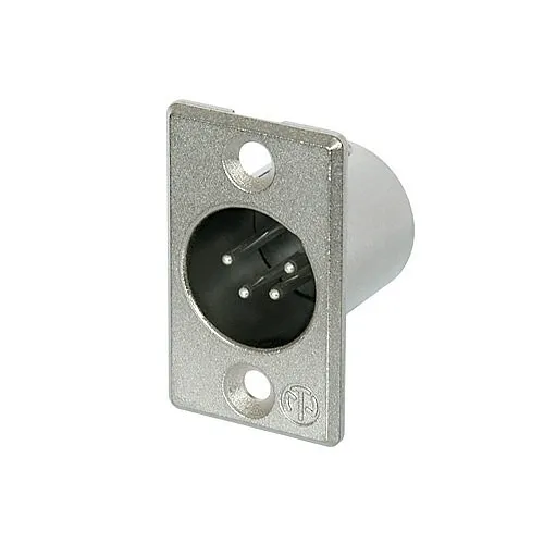 NEUTRIK NC4MP 4-Pole Male Receptacle Panel Mount Connector, Nickel Housing, Silver Contacts