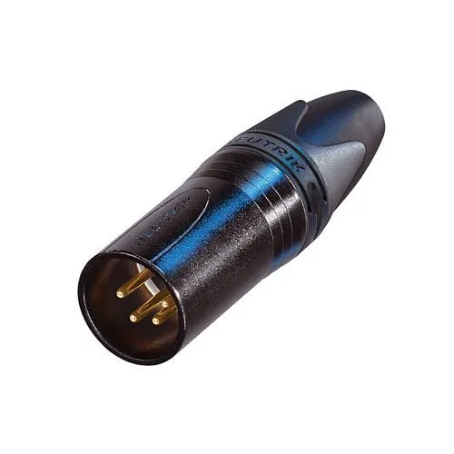 NEUTRIK NC4MXX-B 4-Pole Male Cable Connector, Gold Contacts, Black Metal Housing