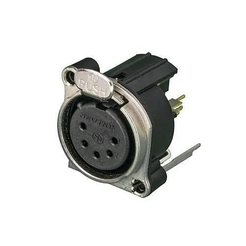 NEUTRIK NC5FBV Microphone Wired Receptacle Series Pin for PCBV, Pin 1, SEP, Nickel