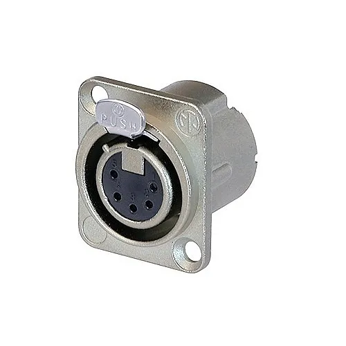 NEUTRIK NC5FD-LX DLX Series 5-Pole Female Receptacle Connector, Nickel Housing, Silver Contacts