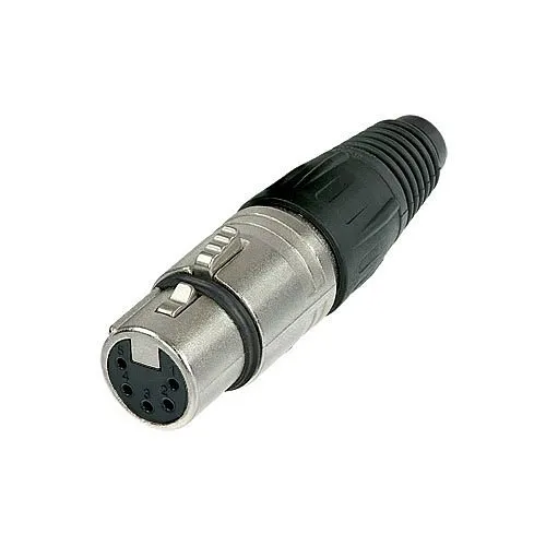 NEUTRIK NC5FX 5-Pole Female Cable Connector, Silver Contacts, Nickel Housing
