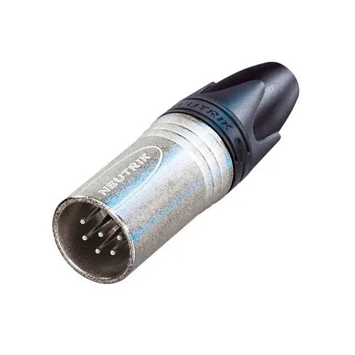 NEUTRIK NC6MXX 6-Pole XLR Male Cable Connector, Silver Contacts, Nickel Housing