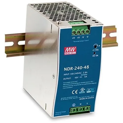 KBC Networks NDR-240-48 Industrial Power Supply, 204W, 48V DC, DIN
