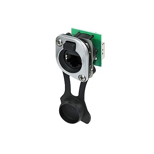 NEUTRIK NE8FDP-TOP RJ45 Feedthrough Receptacle with Sealing Kit SE8FD-TOP, D-shape Metal Flange