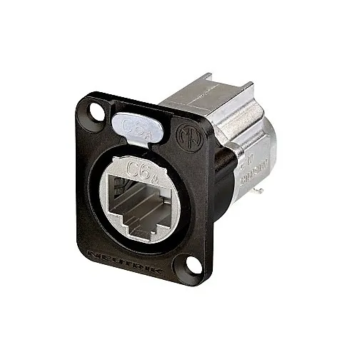 NEUTRIK NE8FDX-Y6-B D-shape CAT6A Panel Connector, Shielded, IDC Termination, Black Housing