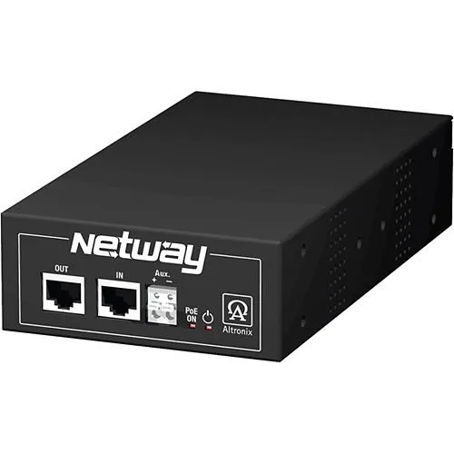 Altronix NetWay1D Single-Port Midspan Injector, PoE/PoE+/Hi-PoE or 56VDC Auxiliary Output