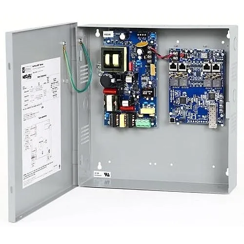Altronix NETWAY4E1BTX 4-Port Hardened 802.3bt PoE Switch and Power Supply / Charger with NEMA1 Rated Indoor Enclosure