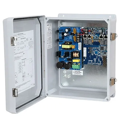 Altronix NETWAY4E1WP 4-Port Hardened PoE Switch with Power Supply Charger; NEMA4/4X, IP66 Rated Outdoor Enclosure