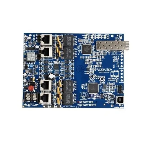 Altronix NETWAY4EB 4-Port PoE+ Hardened Switch Board, 10/100/1000 PoE, Single 1GB Fiber SFP