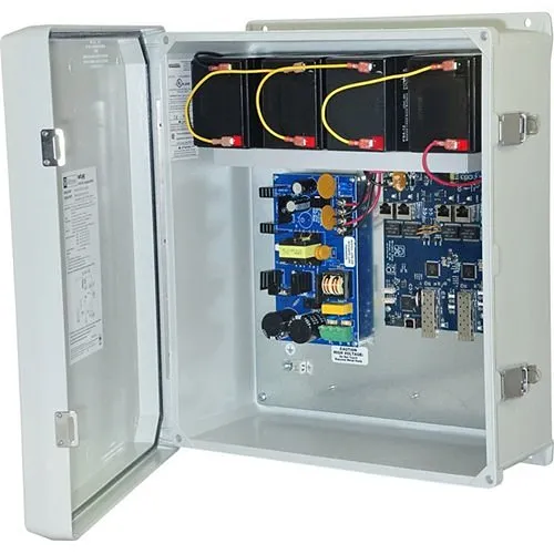 Altronix NETWAYSP4WPX Dual Fiber Optic SFP 1G Link, 4-Port PoE+ Switch and Power Supply, 120W Power Supply/Battery Charger and Switch Boards