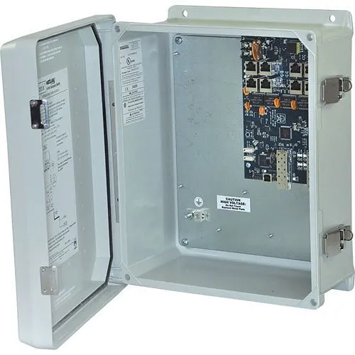 Altronix NETWAYSP8WPN PoE+ Outdoor Hardened Switch in Enclosure, Dual 1G Fiber SFP, Ports 10/100/1000 PoE/PoE+, Configurable for 2x 60W Hi-PoE and ports 10/100 PoE/PoE+, LINQ