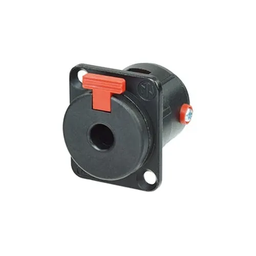 Neutrik NEU-NJ3FP6CB Locking 1/4" Phone Jack, D-Size Shell, Black Metal Housing, Gold Contacts