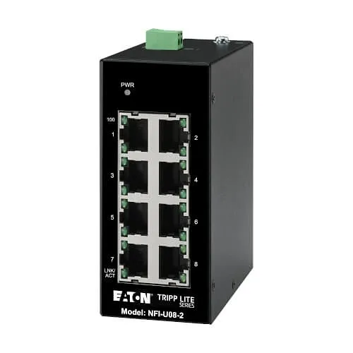 Eaton Tripp Lite NFI-U08-2 8 Port Unmanaged Industrial Fast Ethernet, 8-Port, DIN Rail