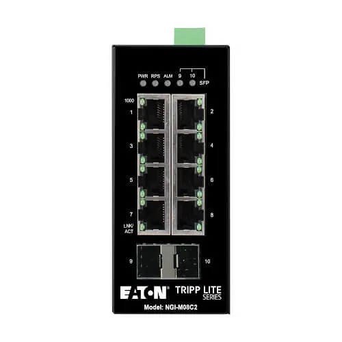 Eaton Tripp Lite NGI-M08C2 Eaton Tripp Lite Series 8-Port Managed Industrial Gigabit Ethernet Switch, 10/100/1000 Mbps