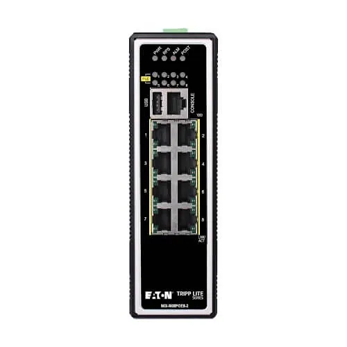 Eaton Tripp Lite NGI-M08POE8-L2 8-Port Managed Industrial Gigabit Ethernet Switch, Layer 2
