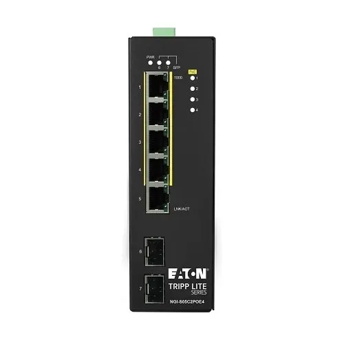 Eaton Tripp Lite NGI-S05C2POE4 5-Port Lite Managed Industrial Gigabit Ethernet Switch, 10/100/1000 Mbps
