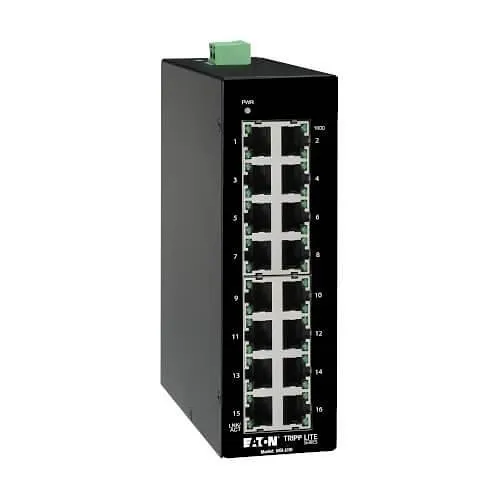 Eaton Tripp Lite NGI-U16 16-Port Unmanaged Industrial Gigabit Ethernet Switch, 10/100/1000 Mbps, DIN Mount