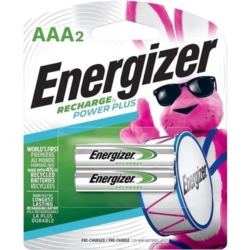Energizer NH12BP-2 Recharge Power Plus Rechargeable AAA Batteries, 2-Pack
