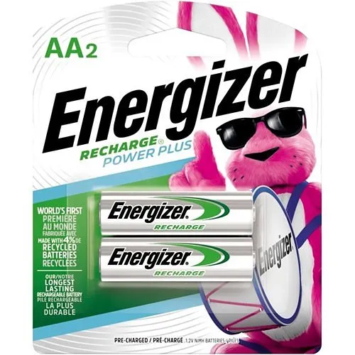 Energizer NH15BP-2 Recharge Power Plus Rechargeable AA Batteries, 2-Pack