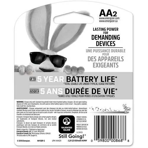 Energizer NH15BP-2 Recharge Power Plus Rechargeable AA Batteries, 2-Pack