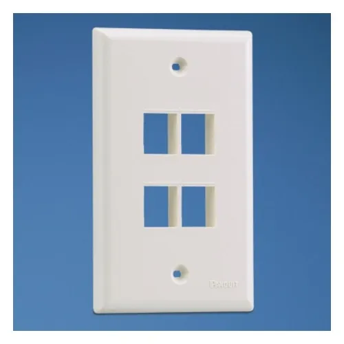 Panduit NK4FNBL NetKey 4-Port Faceplate, Black