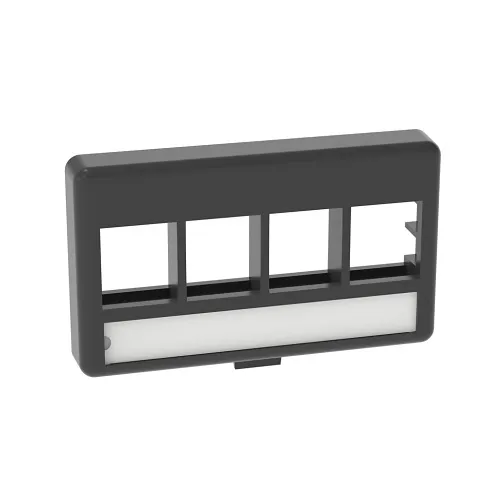 Panduit NK4MFLBL NetKey Furniture Faceplate, 4-Port, Label Pocket, Black