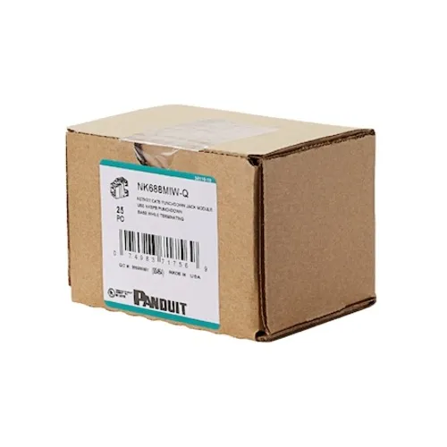 Panduit NK688MIG-Q NetKey Cat6 Punchdown Jack, 25-Pack, International Gray