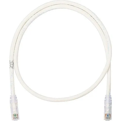 Panduit NK6PC1Y NetKey CAT6 24AWG UTP Patch Cable, 1', White
